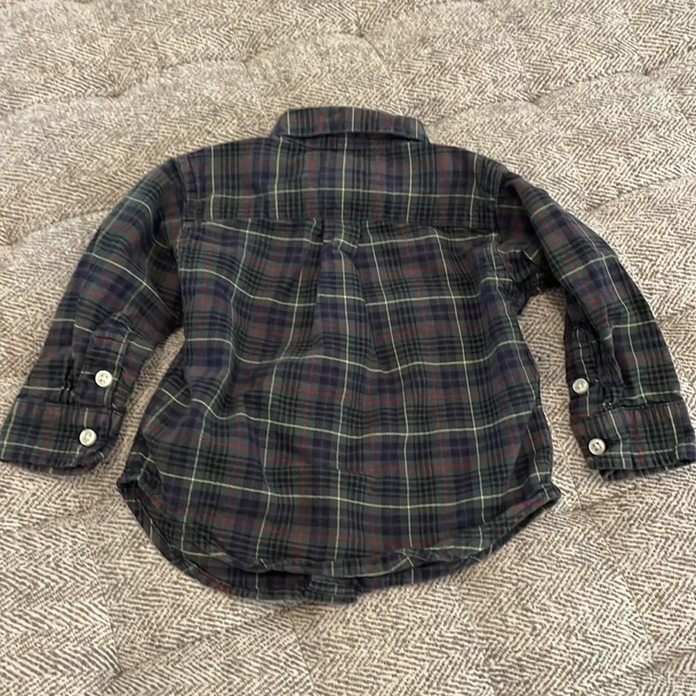 Ralph Lauren plaid button down shirt size 9 mths